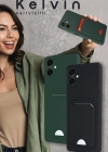 Newface Samsung Galaxy A16 5G Kılıf Kelvin Kartvizitli Silikon - Açık Yeşili