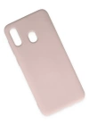 Newface Samsung Galaxy A20 Kılıf Nano içi Kadife Silikon - Pudra
