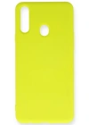 Newface Samsung Galaxy A20S Kılıf Nano içi Kadife Silikon - Sarı
