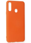 Newface Samsung Galaxy A20S Kılıf Nano içi Kadife Silikon - Turuncu