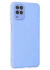 Newface Samsung Galaxy A22 Kılıf Lansman Glass Kapak - Mavi