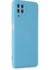 Newface Samsung Galaxy A22 Kılıf Nano içi Kadife Silikon - Mavi