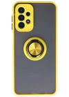 Newface Samsung Galaxy A23 4G Kılıf Montreal Yüzüklü Silikon Kapak - Sarı