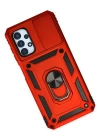 Newface Samsung Galaxy A23 4G Kılıf Pars Lens Yüzüklü Silikon - Kırmızı