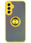 Newface Samsung Galaxy A24 4G Kılıf Montreal Yüzüklü Silikon Kapak - Sarı