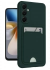 Newface Samsung Galaxy A26 Kılıf Kelvin Kartvizitli Silikon - Koyu Yeşil