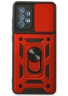 Newface Samsung Galaxy A32 Kılıf Pars Lens Yüzüklü Silikon - Kırmızı