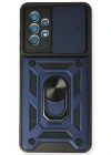 Newface Samsung Galaxy A32 Kılıf Pars Lens Yüzüklü Silikon - Lacivert