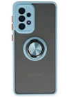 Newface Samsung Galaxy A33 5G Kılıf Montreal Yüzüklü Silikon Kapak - Buz Mavi