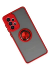 Newface Samsung Galaxy A33 5G Kılıf Montreal Yüzüklü Silikon Kapak - Kırmızı