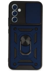 Newface Samsung Galaxy A34 5G Kılıf Pars Lens Yüzüklü Silikon - Lacivert