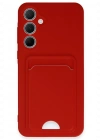 Newface Samsung Galaxy A35 5G Kılıf Kelvin Kartvizitli Silikon - Kırmızı