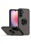 Newface Samsung Galaxy A36 Kılıf Montreal Yüzüklü Silikon Kapak - Siyah