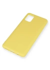 Newface Samsung Galaxy A51 Kılıf Nano içi Kadife Silikon - Sarı