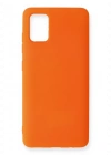 Newface Samsung Galaxy A51 Kılıf Nano içi Kadife Silikon - Turuncu