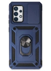 Newface Samsung Galaxy A52 Kılıf Pars Lens Yüzüklü Silikon - Lacivert