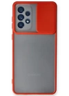 Newface Samsung Galaxy A53 5G Kılıf Palm Buzlu Kamera Sürgülü Silikon - Kırmızı