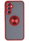 Newface Samsung Galaxy A54 5G Kılıf Montreal Yüzüklü Silikon Kapak - Kırmızı