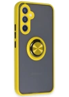 Newface Samsung Galaxy A54 5G Kılıf Montreal Yüzüklü Silikon Kapak - Sarı
