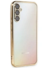 Newface Samsung Galaxy A54 5G Kılıf Razer Lensli Silikon - Gold