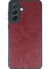 Newface Samsung Galaxy A56 Kılıf Aras Deri Kapak - Bordo