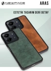 Newface Samsung Galaxy A56 Kılıf Aras Deri Kapak - Siyah