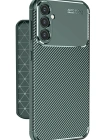 Newface Samsung Galaxy A56 Kılıf Auto Focus Karbon Kapak - Koyu Yeşil