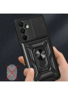Newface Samsung Galaxy A56 Kılıf Pars Lens Yüzüklü Silikon - Kırmızı