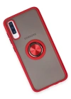 Newface Samsung Galaxy A70 Kılıf Montreal Yüzüklü Silikon Kapak - Kırmızı