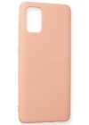 Newface Samsung Galaxy A71 Kılıf Nano içi Kadife Silikon - Pudra