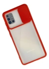 Newface Samsung Galaxy A71 Kılıf Palm Buzlu Kamera Sürgülü Silikon - Kırmızı