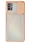 Newface Samsung Galaxy A71 Kılıf Palm Buzlu Kamera Sürgülü Silikon - Pembe