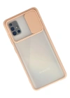 Newface Samsung Galaxy A71 Kılıf Palm Buzlu Kamera Sürgülü Silikon - Pembe