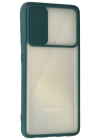 Newface Samsung Galaxy A71 Kılıf Palm Buzlu Kamera Sürgülü Silikon - Yeşil