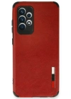 Newface Samsung Galaxy A72 Kılıf Loop Deri Silikon - Kırmızı