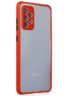 Newface Samsung Galaxy A72 Kılıf Miami Şeffaf Silikon - Kırmızı