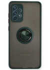 Newface Samsung Galaxy A72 Kılıf Montreal Yüzüklü Silikon Kapak - Yeşil