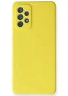 Newface Samsung Galaxy A72 Kılıf Nano içi Kadife Silikon - Sarı