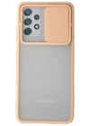 Newface Samsung Galaxy A72 Kılıf Palm Buzlu Kamera Sürgülü Silikon - Pembe