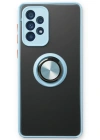 Newface Samsung Galaxy A73 5G Kılıf Montreal Yüzüklü Silikon Kapak - Buz Mavi