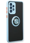 Newface Samsung Galaxy A73 5G Kılıf Montreal Yüzüklü Silikon Kapak - Buz Mavi