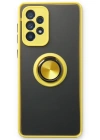 Newface Samsung Galaxy A73 5G Kılıf Montreal Yüzüklü Silikon Kapak - Sarı