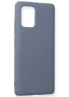 Newface Samsung Galaxy A91 / S10 Lite Kılıf Nano içi Kadife Silikon - Gri