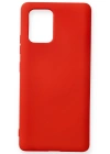 Newface Samsung Galaxy A91 / S10 Lite Kılıf Nano içi Kadife Silikon - Kırmızı