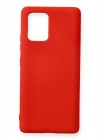 Newface Samsung Galaxy A91 / S10 Lite Kılıf Nano içi Kadife Silikon - Kırmızı