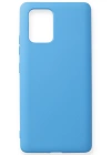 Newface Samsung Galaxy A91 / S10 Lite Kılıf Nano içi Kadife Silikon - Mavi