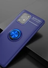 Newface Samsung Galaxy A91 / S10 Lite Kılıf Range Yüzüklü Silikon - Mavi