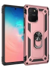 Newface Samsung Galaxy A91 / S10 Lite Kılıf Sofya Yüzüklü Silikon Kapak - Rose