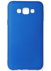 Newface Samsung Galaxy E7 Kılıf First Silikon - Mavi