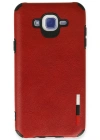 Newface Samsung Galaxy J7 Kılıf Loop Deri Silikon - Kırmızı